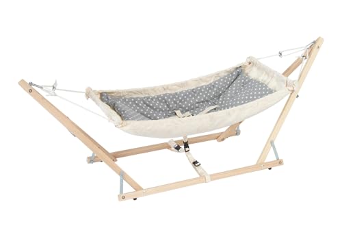 AMAZONAS Koala Babyhängematte Royal-Set 2-in-1 mit Holzgestell & Inlay TÜV-geprüft, 0-9 Monaten, aus Baumwolle von AMAZONAS