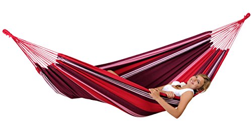 AMAZONAS - Salsa Hängematte in L-Size | Wetterfestes EllTex-Material, recycelte Baumwolle & Polyester | Liegefläche 210x140 cm | Belastbar bis 150 kg | Farbe: Fuego von AMAZONAS