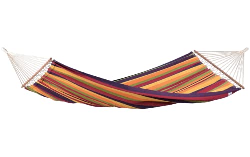 AMAZONAS Stabhängematte XL Brasilia Tropical handgefertigt in Brasilien 210 x 140 cm für 1-2 Personen bis 150 kg buntgestreift von AMAZONAS