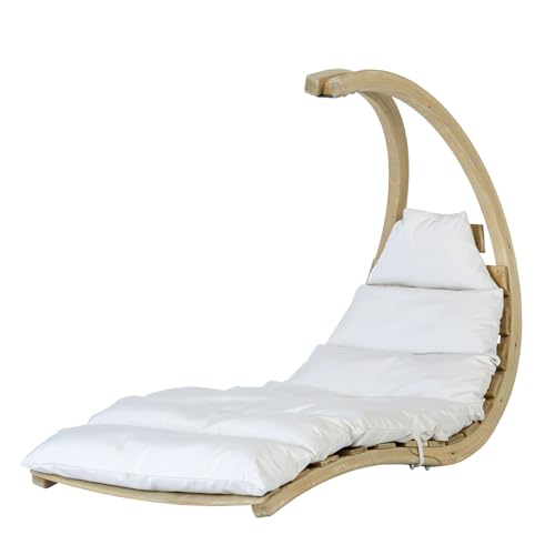AMAZONAS Swing Lounger Creme stylische Schwebeliege aus hochwertigem FSC Fichtenholz bis 120 kg in Weiß AMAZONAS Swing Lounger Creme stylische Schwebeliege aus hochwertigem FSC Fichtenholz bis 120 kg in Weiß von AMAZONAS