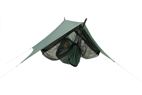 AMAZONAS Traveller Camp – Ultraleichtes Hängematten-Komplettset mit Moskitonetz und Tarp | Belastbarkeit 200 kg | nur 1,6 kg | ideal für Outdoor-Abenteuer von AMAZONAS