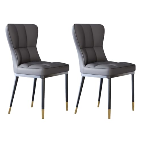 AMAZWI 2 Esszimmerstühle, Küchen- Und Wohnzimmer-Lounge-Thekenstühle, Wasserdichter Beistellstuhl Aus PU-Leder Mit Metallbeinen(E) von AMAZWI