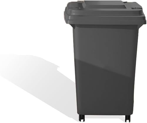 AMAZWI 50L 100L 120L 240L Mülleimer Außenbereich Mülleimer Privaten Und Gewerblichen Bereich Mit Deckel Und Rädern For Hinterhof, Garage, Deck(Negro,50L) von AMAZWI