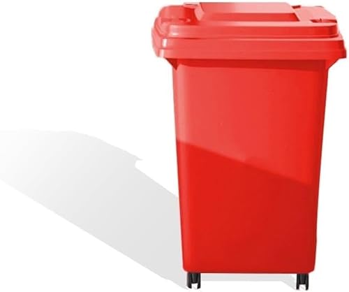 AMAZWI 50L 100L 120L 240L Mülleimer Außenbereich Mülleimer Privaten Und Gewerblichen Bereich Mit Deckel Und Rädern For Hinterhof, Garage, Deck(Red,50L) von AMAZWI