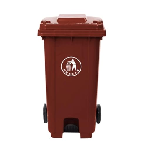 AMAZWI Brauner Mülleimer Außenbereich mit Deckel Und Rädern,Großer Haushaltsmülleimer for Restaurants, Büros, Lagerhallen, Zuhause(100L) von AMAZWI