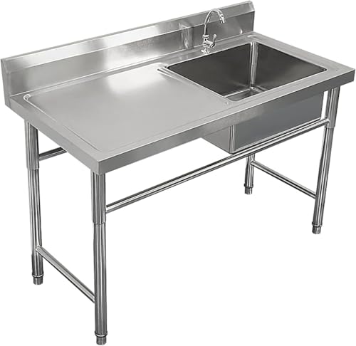 AMAZWI Dicker Edelstahl, praktische, unabhängige Küchenspüle, mit Wasserhahn und Ablaufplatte, mit Werkbank AMAZWI Dicker Edelstahl, praktische, unabhängige Küchenspüle, mit Wasserhahn und Ablaufplatte, mit Werkbank von AMAZWI