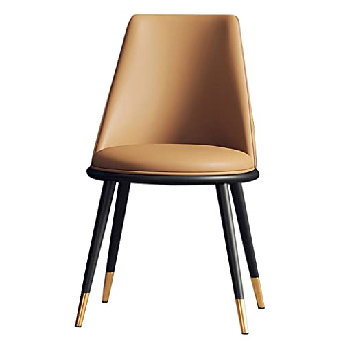 AMAZWI Esszimmerstühle, Küchenstühle für Wohnzimmer, modern, gepolstert, Akzentstühle mit weichem PU-Leder und Metallbeinen (Kamel, schwarz-goldene Füße) von AMAZWI