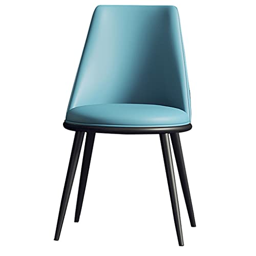 AMAZWI Esszimmerstühle, Küchenstühle für Wohnzimmer, modern, gepolstert, Akzentstühle mit weichem PU-Leder und Metallbeinen (blau, schwarze Füße) von AMAZWI