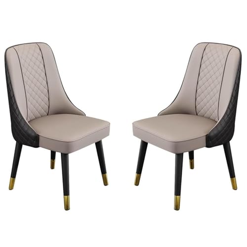 AMAZWI Esszimmerstühle 2er-Set Künstliche Mikrofaser-Leder for Küche, Wohnzimmer Lounge Thekenstühle Holzbeine Rückenlehne for Büro, Lounge, Esszimmer Küche(Gray+Black) von AMAZWI
