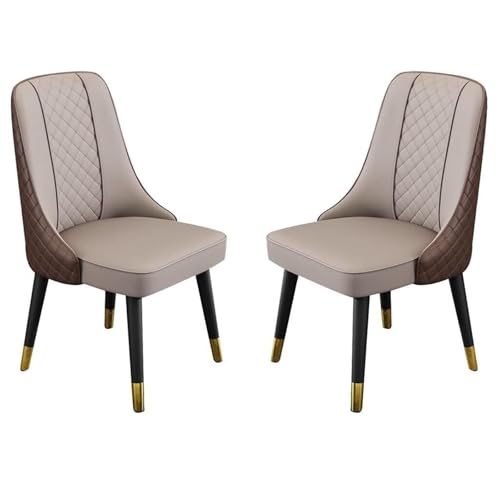 AMAZWI Esszimmerstühle 2er-Set Künstliche Mikrofaser-Leder for Küche, Wohnzimmer Lounge Thekenstühle Holzbeine Rückenlehne for Büro, Lounge, Esszimmer Küche(Gray+Brown) von AMAZWI
