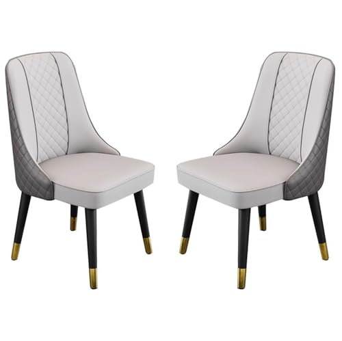 AMAZWI Esszimmerstühle 2er-Set Künstliche Mikrofaser-Leder for Küche, Wohnzimmer Lounge Thekenstühle Holzbeine Rückenlehne for Büro, Lounge, Esszimmer Küche(Light+Dark Gray) von AMAZWI