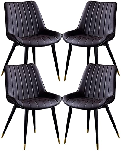 AMAZWI Esszimmerstühle aus Kunstleder, für Küche, Wohnzimmer, Lounge, Akzentstühle, Kamel, 4 Stück von AMAZWI