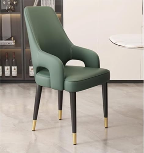 AMAZWI Esszimmerstuhl 2er-Set Wohnzimmerstühle Wasserfester Stuhl mit Armlehnen PU-Leder Und Metallbeinen for Küche, Wohnzimmer, Esszimmer, Büro(Green) von AMAZWI