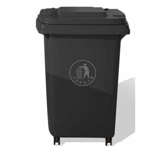 AMAZWI Großer Mülleimer Außenbereich Mit Deckel 50L 100L 120L Küchenmülleimer For Veranda, Hinterhof, Terrasse(Negro,50L) von AMAZWI