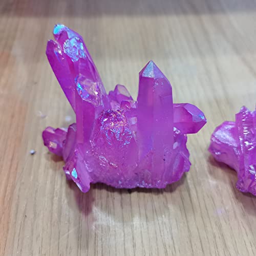 AMAZWI Hauptdekoration 1pcs Farbe Galvanik natürliche Kristall-Cluster sammeln Regenbogen Licht -Steine ZUOSHUAAYIN (Size : About320-360g) von AMAZWI