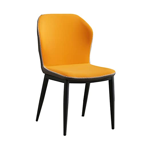 AMAZWI Küchen-Esszimmerstühle, wasserdicht, PU-Leder, mit schwarzen Metallbeinen, für Büro, Lounge, Esszimmer, Küche, Schlafzimmer (Orange) von AMAZWI