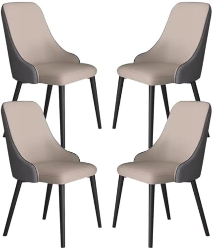 AMAZWI Küchen-Esszimmerstühle 4er-Set Moderne Kunstleder-Lounge-Thekenstühle Wohnzimmer Stabile Metallbeine Aus Karbonstahl for Die Büro-Lounge, Esszimmer, Küche(Light Grey+Dark Grey) von AMAZWI