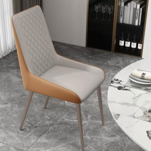 AMAZWI Küchen Esszimmerstühle Moderne Wohnzimmerstühle Mikrofaserleder Mit Hoher Rückenlehne, Gepolsterter Weicher Sitzfläche, for Büro, Lounge, Esszimmer, Küche, Schlafzimmer(Orange) von AMAZWI