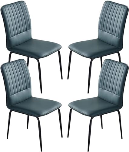 AMAZWI Küchen Esszimmerstühle PU-Leder 4er-Set Moderne Küche Gepolsterter Weicher Sitz mit Hoher Rückenlehne Mit Stuhlbeinen Aus Metall for Gewerbliche Restaurants Zu Hause(Green) von AMAZWI