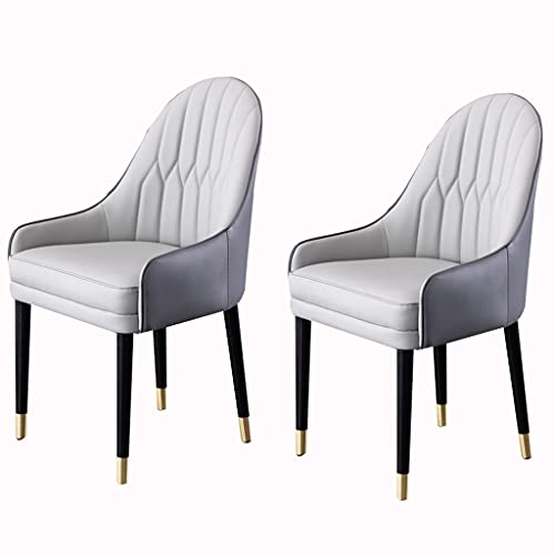 AMAZWI Küchenstuhl, Küchen-Esszimmerstühle, 2er-Set, Wohnzimmer-Sessel, Emulsion, gepolsterte Esszimmerstühle mit weichem Mikrofaser-Lederkissen und Massivholzbeinen (N) von AMAZWI