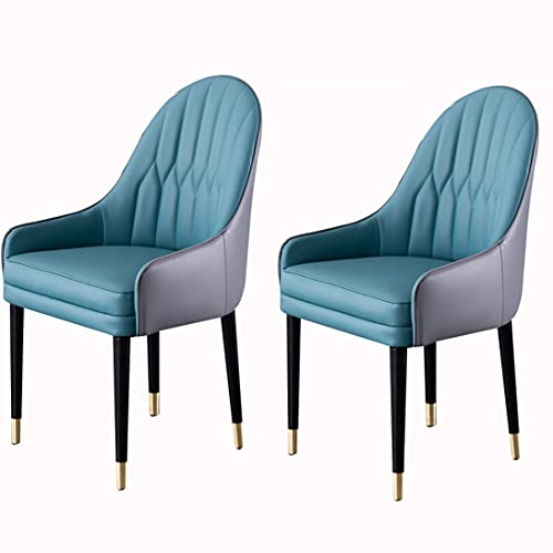 AMAZWI Küchenstuhl, Küchen-Esszimmerstühle, 2er-Set, Wohnzimmer-Sessel, Emulsion, gepolsterte Esszimmerstühle mit weichem Mikrofaser-Lederkissen und Massivholzbeinen (P) von AMAZWI