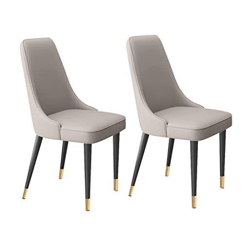 AMAZWI Küchenstuhl, modern, Wohnzimmer, Seitenstühle, 2er-Set, mit weichem Mikrofaser-Leder und Metallbeinen, Küchen-Latex-Pad, Esszimmerstühle (grau) von AMAZWI