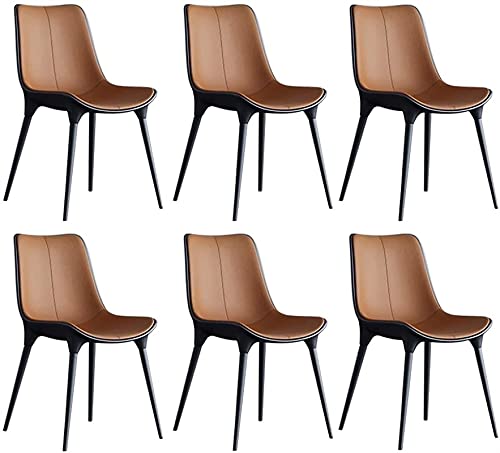AMAZWI Küchenstuhl Esszimmerstuhl 6er Set Kunstleder Sitz Küchenstühle mit massiven Metallbeinen für Wohnzimmer Schlafzimmer von AMAZWI
