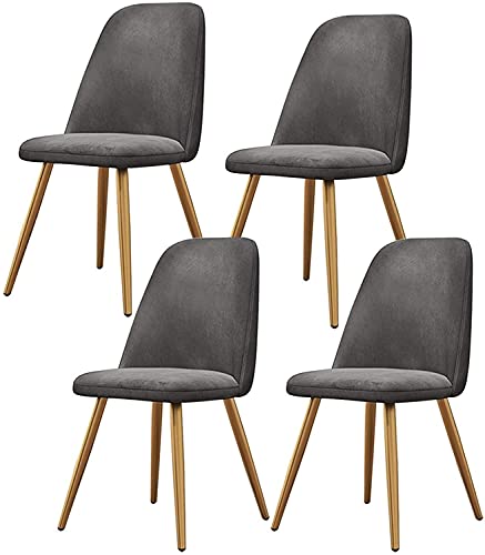 AMAZWI Set mit 4 Modernen Esszimmerstühlen Aus Samt Verdickter Sitz Gepolsterte Rückenlehne Starker Stuhl mit Goldenen Metallbeinen für Küche Wohnzimmer Wohnzimmer Schlafzimmer(Grey) von AMAZWI