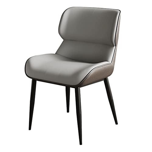 AMAZWI Küchenstuhl aus Mikrofaser-Leder, Küchen-Esszimmerstühle mit Karbonstahl-Metall-Stuhlbeinen für Büro, Lounge, Esszimmer, Schlafzimmer (dunkelgrau) von AMAZWI