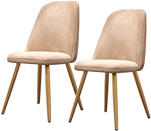 AMAZWI Küchenstuhl für Zuhause, Esszimmer, 2er-Set, moderner Stoff, Küchenstühle mit Metallbeinen, Wohnzimmer, Lounge, Thekenstühle (Kamel) von AMAZWI