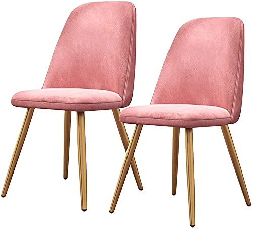 AMAZWI Küchenstuhl für Zuhause, Esszimmer, 2er-Set, moderner Stoff, Küchenstühle mit Metallbeinen, Wohnzimmer, Lounge, Thekenstühle (Rosa) von AMAZWI