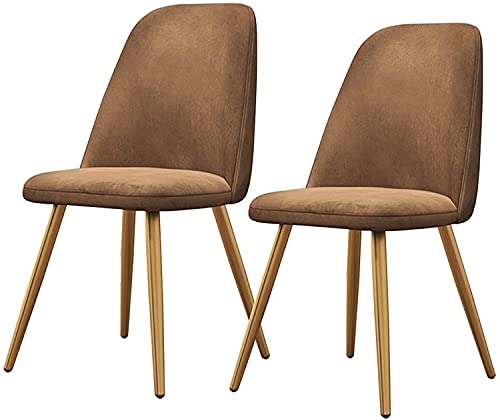 AMAZWI Küchenstuhl für Zuhause, Esszimmer, 2er-Set, moderner Stoff, Küchenstühle mit Metallbeinen, Wohnzimmer, Lounge, Thekenstühle (braun) von AMAZWI