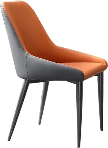 AMAZWI Moderne Esszimmer Küchenzimmerstühle Gepolsterter Sitz Aus Weichem Kunstleder,Beine Aus Kohlenstoffstahl, Gepolsterte Wohnzimmer-Beistellstühle, Küchenstuhl(Orange) von AMAZWI