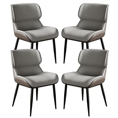 AMAZWI Moderne Esszimmerstühle, 4er-Set, Mikrofaser-Leder, Küchenstuhl, ergonomischer Sitz, feste Karbonstahl-Metall-Stuhlbeine (dunkelgrau) von AMAZWI