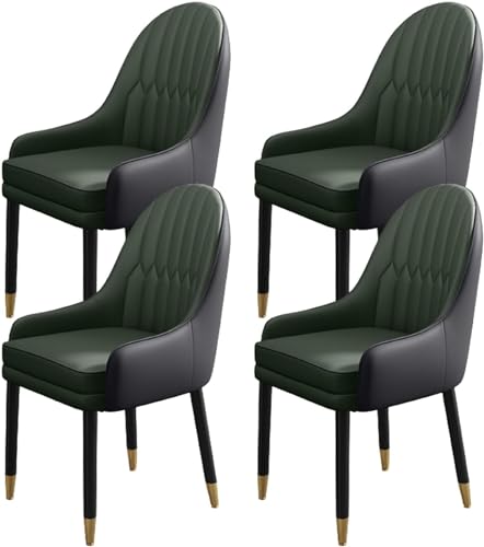AMAZWI Moderne Esszimmerstühle 4er-Set Moderne mit Mikrofaserleder Gepolsterte Küchenstühle mit Metallbeinen Und Ergonomischer Rückenlehne for Wohnzimmer Esszimmer Schlafzimmer(E) von AMAZWI