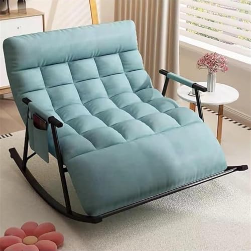 AMAZWI Moderner Übergroßer Schaukelstuhl Wohnzimmer,Doppel-Relaxsessel Breiter Schaukelstuhl for Innenbereich,Bequemer Gepolsterter Sitz(Blue) von AMAZWI