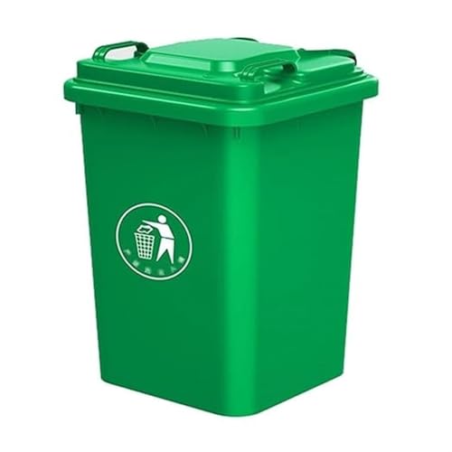 AMAZWI Mülleimer Außenbereich Abfallbehälter Mit Deckel Mülleimer mit Griffen, Mülleimer For Küche, Hinterhof, Terrasse Oder Garage(50L) von AMAZWI