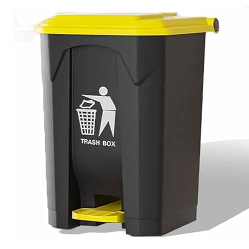 AMAZWI Tret-Mülleimer Mit Pedal 30L 50L 80L 100L, Mülleimer Privathaushalte Und Gewerbe Mit Deckel Müllcontainer Zur Freihändigen Entsorgung, Perfekt For Zuhause Und Die Garage(100L) von AMAZWI