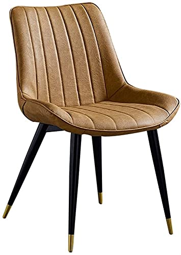 AMAZWI Vintage Kunstleder Küchenstühle Verdicken Sitz Mit Rückenlehne Metallbeine Retro Esszimmerstühle Für Wohnzimmer Wohnzimmer Café Hocker(E) von AMAZWI