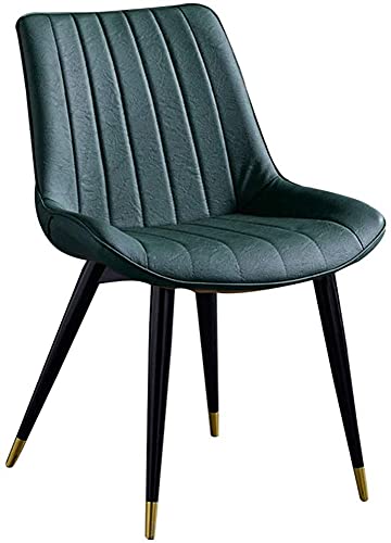 AMAZWI Vintage Kunstleder Küchenstühle Verdicken Sitz Mit Rückenlehne Metallbeine Retro Esszimmerstühle Für Wohnzimmer Wohnzimmer Café Hocker(G) von AMAZWI