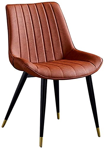 AMAZWI Vintage Kunstleder Küchenstühle Verdicken Sitz Mit Rückenlehne Metallbeine Retro Esszimmerstühle Für Wohnzimmer Wohnzimmer Café Hocker(J) von AMAZWI