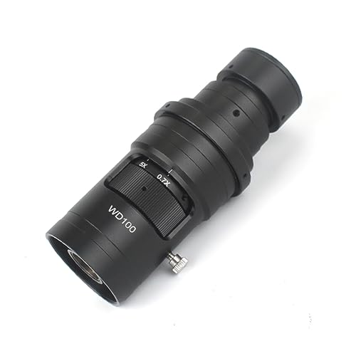Professionelles Mikroskop-Objektiv, 10X- 200X 0,7X-5X WD100 Einstellbare Vergrößerung C-Mount-Zoomobjektiv Industrielle Videomikroskopkamera Einfach zu benutzen und einzurichten von AMAZWI