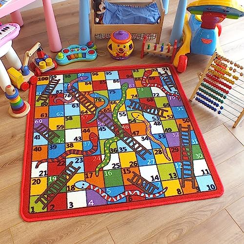 AMBATTERY 150X210Cm Teppich Kinder Farbe Türmatte Schlangen Und Leitern 3D Teppich, Teppiche Für Flure Wohnzimmer Esszimmer Wohnkultur von AMBATTERY