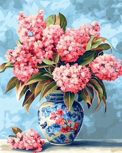 AMBATTERY DIY Handarbeit Setrosa Blumen In Der Vase Knüpfteppich Set Für Erwachsene Zum Selber,Teppich Rasthaken Knüpfen Set Mit Vordruck,DIY 3D Handwerk Geschenk 31x63in von AMBATTERY