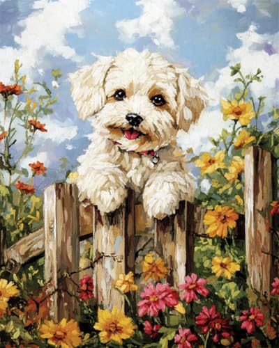 AMBATTERY DIY Handarbeit Setwest Highland White Terrier Tier Und Blumen Knüpfteppich Set Vorgedruckt Gross,Bedruckter Leinwand Teppich Knüpfen Set Für Erwachsene Knüpfhaken Set Kissen 35x46in AMBATTERY DIY Handarbeit Setwest Highland White Terrier Tier Und Blumen Knüpfteppich Set Vorgedruckt Gross,Bedruckter Leinwand Teppich Knüpfen Set Für Erwachsene Knüpfhaken Set Kissen 35x46in von AMBATTERY