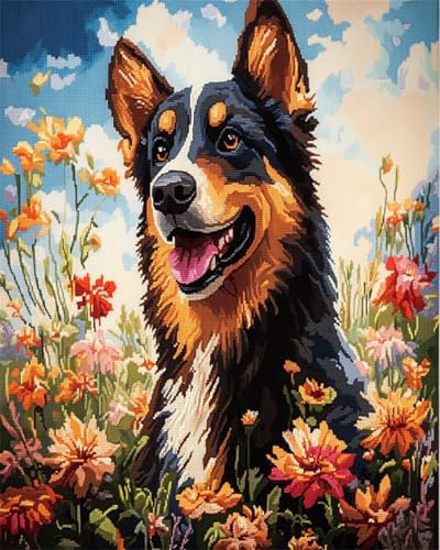 AMBATTERY DIY Knüpf-Sets Teppich Border Collie Tier Und Blumen Knüpfteppich Set Groß Zum Selber Knüpf-Sets Mit Kissen Knüpfen-Set Für Erwachsene 31x63in AMBATTERY DIY Knüpf-Sets Teppich Border Collie Tier Und Blumen Knüpfteppich Set Groß Zum Selber Knüpf-Sets Mit Kissen Knüpfen-Set Für Erwachsene 31x63in von AMBATTERY
