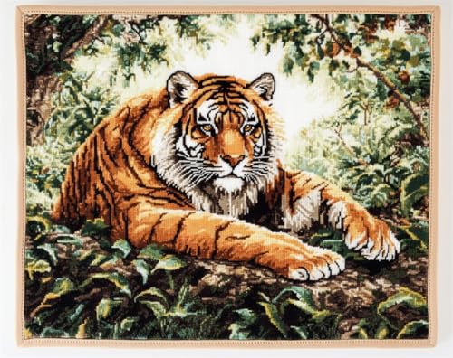 AMBATTERY DIY Knüpf-Sets Teppich Fantasie-Tigertier Knüpfteppich Zum Selber Knüpfset Knüpfen Set 3D Teppich Tapisserie Set Für Erwachsene Anfänger Geschenk Latch Hook Kit 21x29in von AMBATTERY