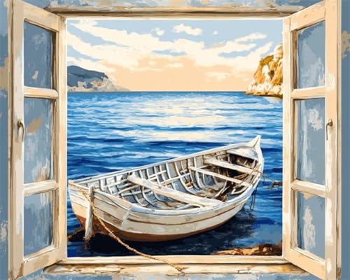 AMBATTERY DIY Knüpfen Set Bootslandschaft Vor Dem Fenster Tapisserie Teppich Knüpf-Sets Kreuzstich Kit Knüpfen Set Für Erwachsene DIY Handwerk Geschenke Fußabtreter 21x29in AMBATTERY DIY Knüpfen Set Bootslandschaft Vor Dem Fenster Tapisserie Teppich Knüpf-Sets Kreuzstich Kit Knüpfen Set Für Erwachsene DIY Handwerk Geschenke Fußabtreter 21x29in von AMBATTERY