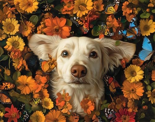 AMBATTERY DIY Knüpfen Set Cartoon-Hund Und Blumen Knüpfset Mit Werkzeug Latch Hook Kit Knüpfteppich 3D Knüpfmatte Zum Selber Knüpfen Teppich Für Erwachsene Oder Anfänger 31x45in AMBATTERY DIY Knüpfen Set Cartoon-Hund Und Blumen Knüpfset Mit Werkzeug Latch Hook Kit Knüpfteppich 3D Knüpfmatte Zum Selber Knüpfen Teppich Für Erwachsene Oder Anfänger 31x45in von AMBATTERY