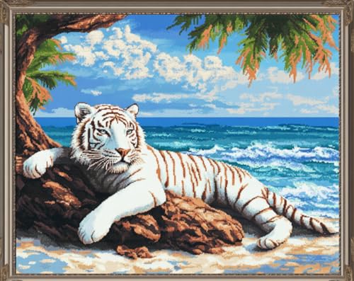 AMBATTERY DIY Knüpfen Set Erwachsene Weißer Tiger,Tier Und Seestück Knüpfen Teppich Set Mit Werkzeug Knüpfsets Latch Hook Kit Für Knüpfpackung Für Home Decor 31x63in AMBATTERY DIY Knüpfen Set Erwachsene Weißer Tiger,Tier Und Seestück Knüpfen Teppich Set Mit Werkzeug Knüpfsets Latch Hook Kit Für Knüpfpackung Für Home Decor 31x63in von AMBATTERY